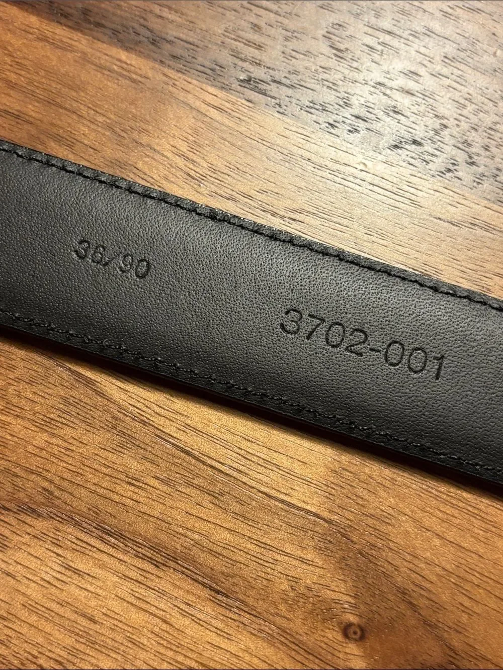 Jos. A Bank Classic Black Leather Belt with Gold Buckle - 36